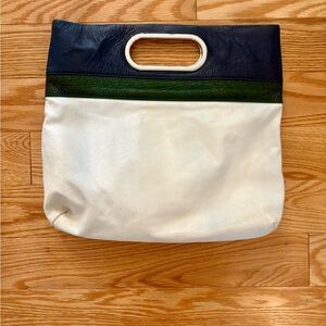 Banana Republic Real Leather Y2K Boho Bag w/ Silver Accents